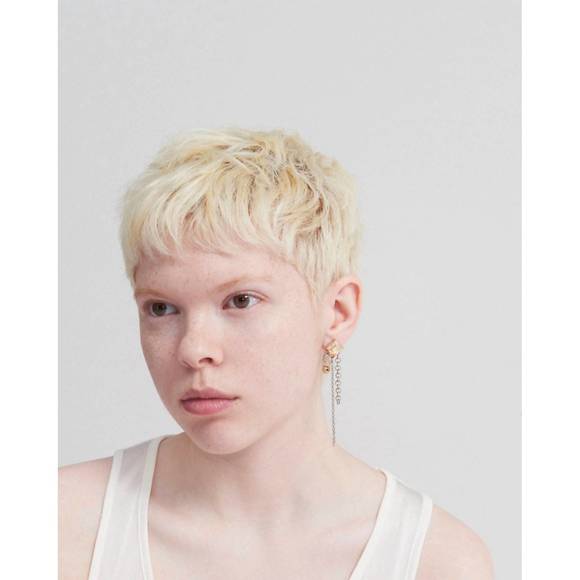 NEW JUSTINE CLENQUET dean earring in silver - Picture 2 of 2